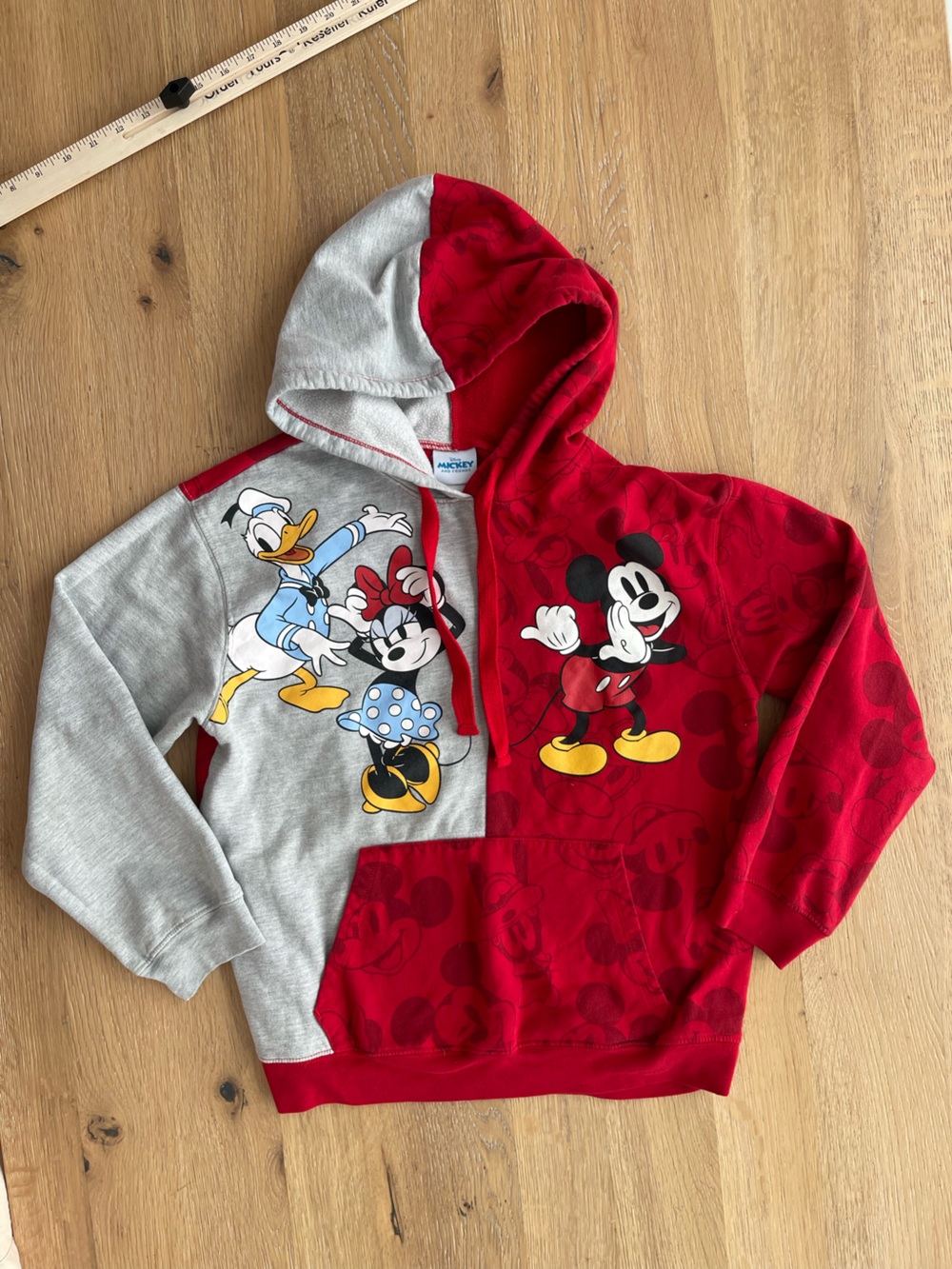 Disney Red and Gray Mickey & Friends Pullover Hoodie